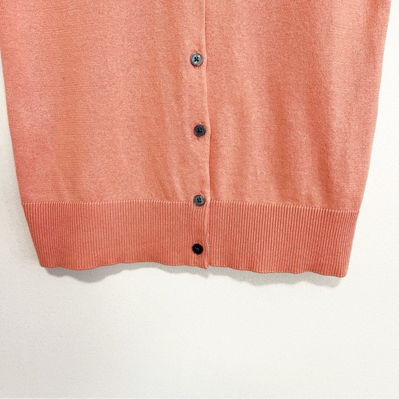 BOGO! Boden Frill Shoulder Cotton Cardigan Puff Sleeve Coral Size 4 - Picture 5 of 9